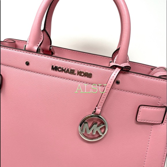 Michael Kors Rainer Medium Leather Satchel Pink - Picture 10 of 11